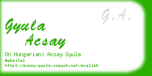 gyula acsay business card